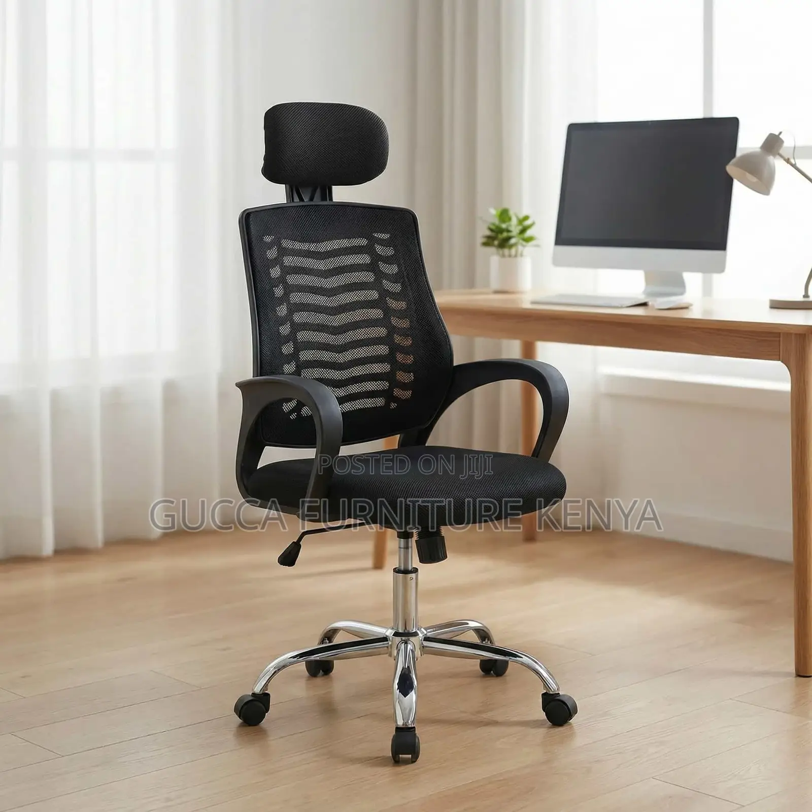 Swivel Secretarial Headrest Mesh Chair