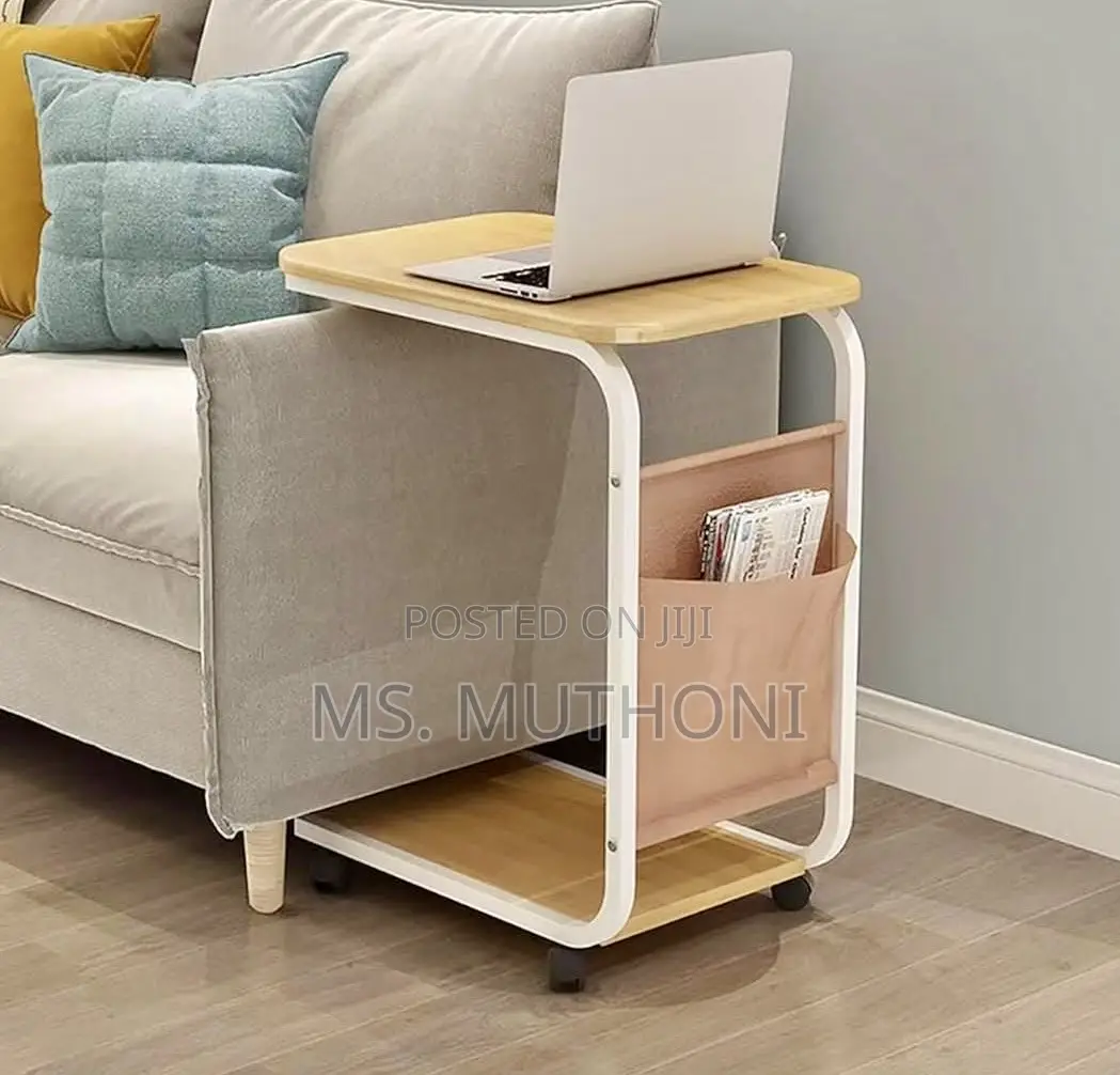 Multifunctional 2 Layer Trolley Side Table With Matching Insert Pocket