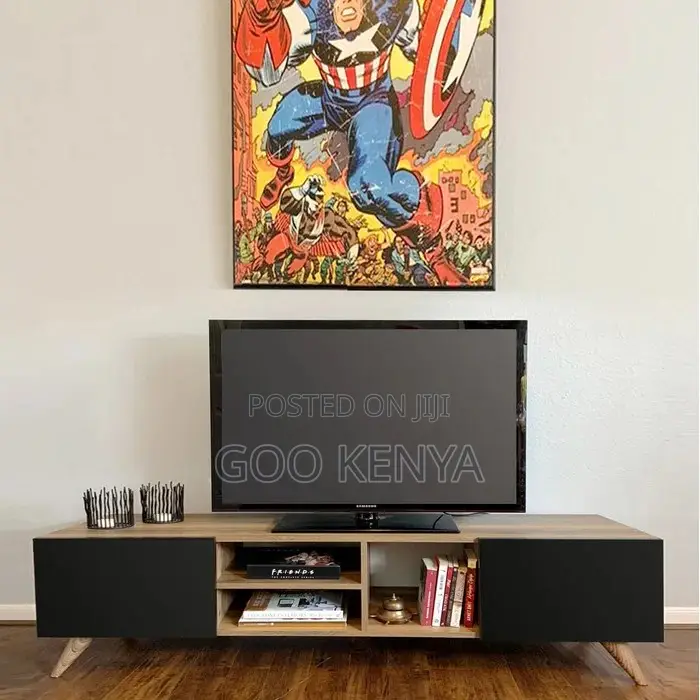 Home Tv Cabinet; Compact Tv Cabinet With Storage Compartments
