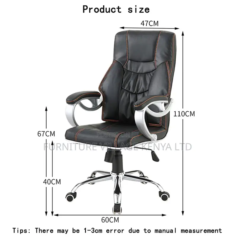 Office Chair; Ergonomic Executive Leather Office Seat