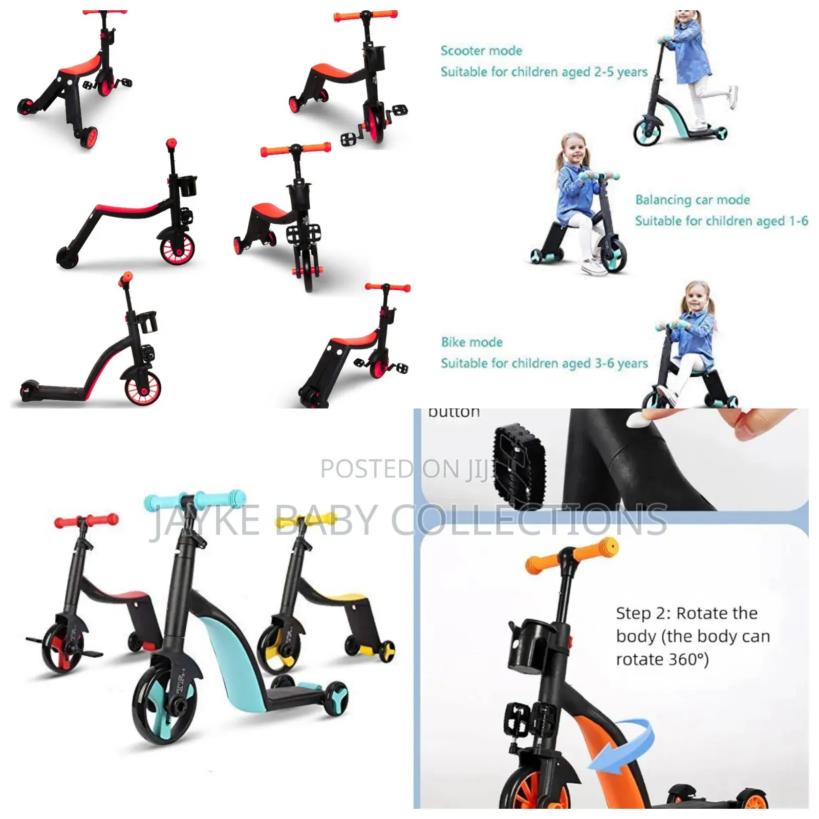 3–8y Kids? 3-in-1 Scooter, Balance Bike Tricycle – Safe Fun