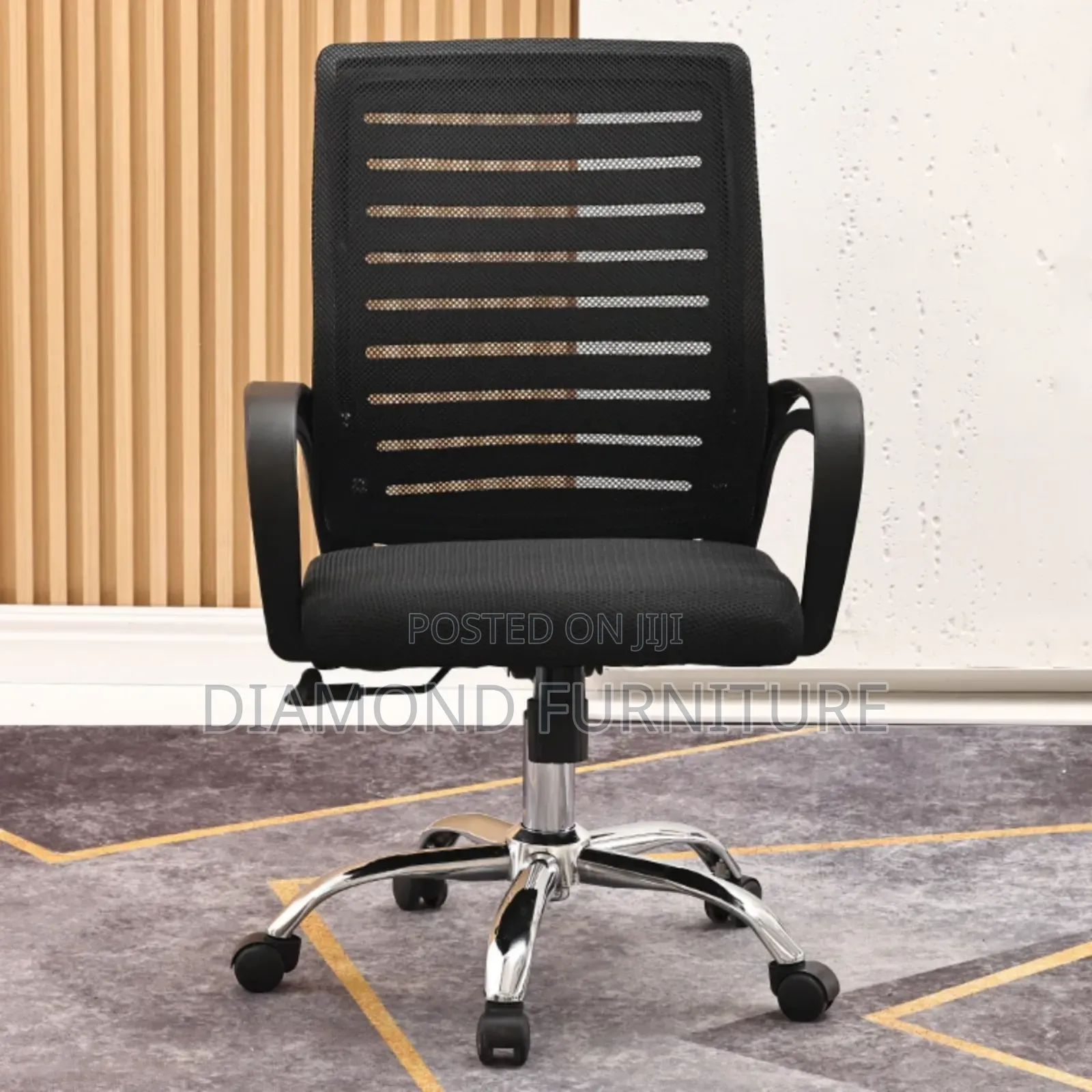 Ergonomic Low Back Mesh Office Chair With Armrests Wheels