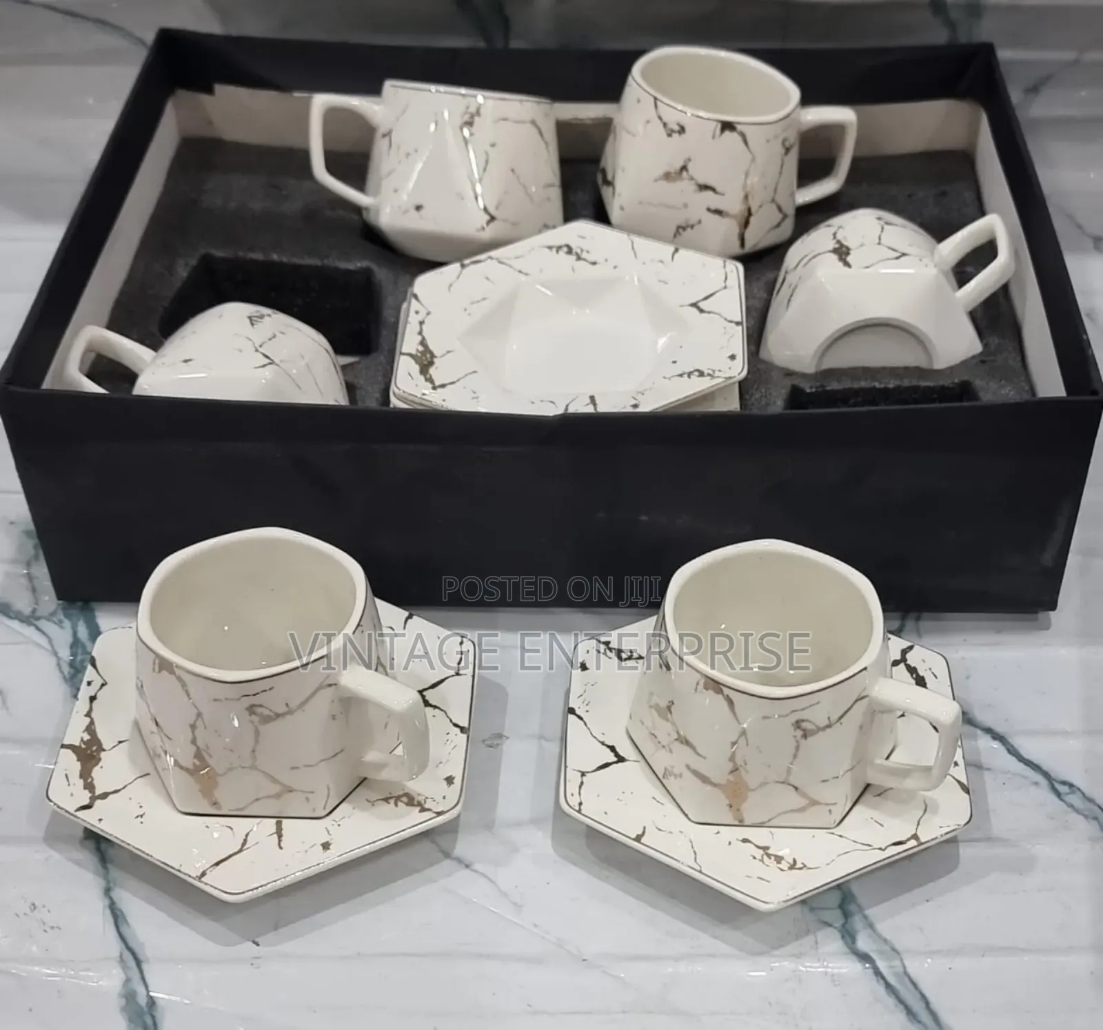 12pc Cup Saucer in Gift Box Now Available in 7 Themes