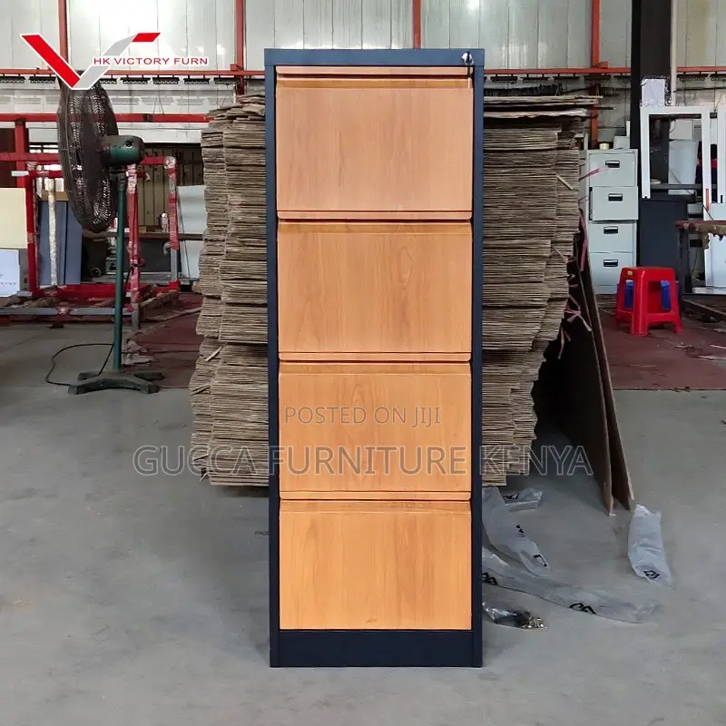 Brown 4-drawer Metallic Filling Office Cabinet