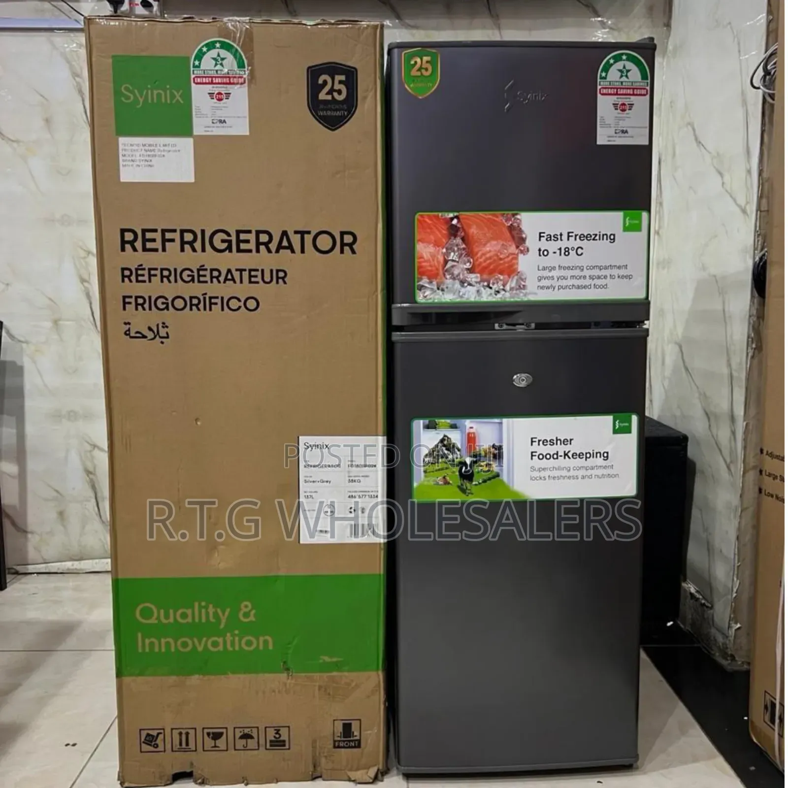 Syinix 138l Double Door Refrigerator – Energy Saving