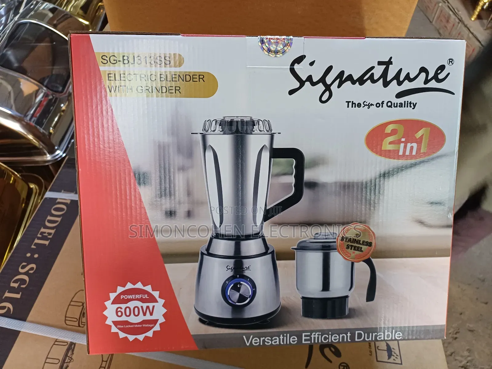 2 In 1 Signature Stainless Steel Blender With Grinder