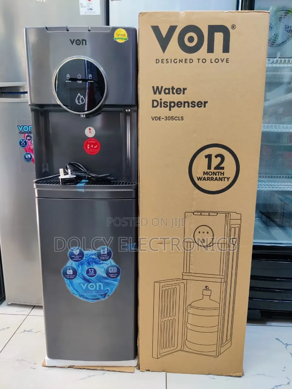 Von Vde-305cls Bottom Water Dispenser, Free Standing Electric Cooling