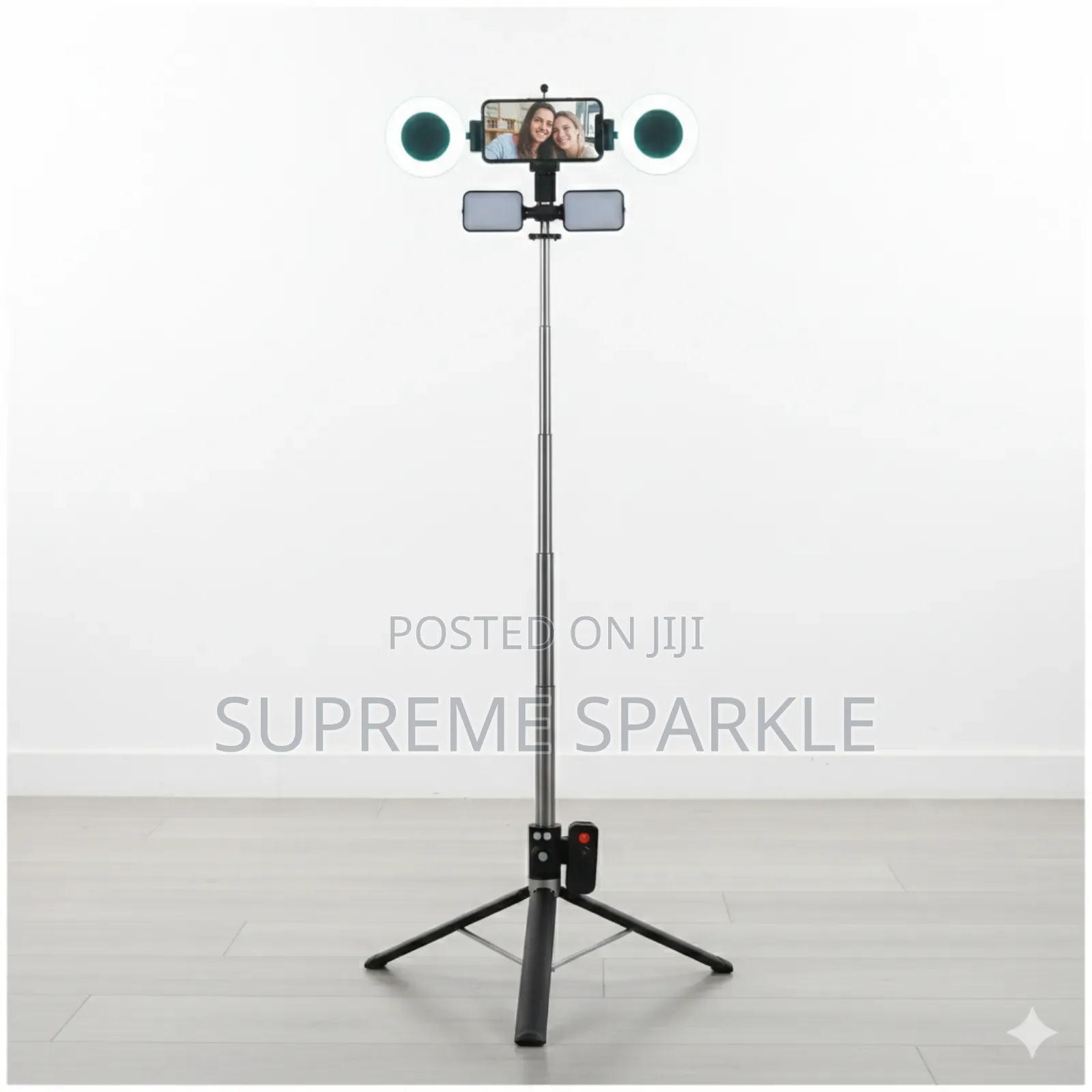 Extendable Selfie Stick Tripod With Integrated Led Fill Lights 1.7m