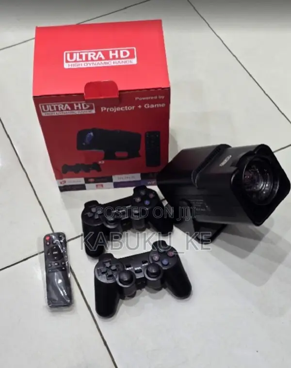 Wifi Hy320 Game Projector With Gaming Controller Uk Plug - Black