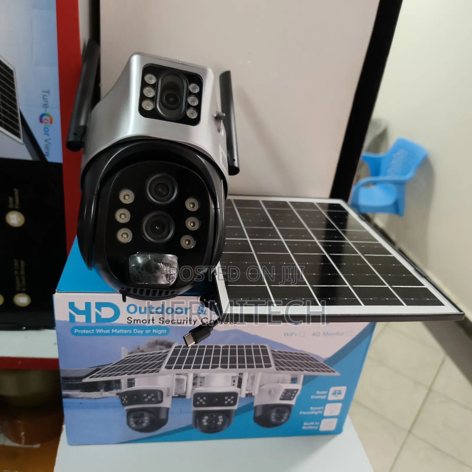 2 Lens 4g Surveillance Solar Powered PTZ 10x Zoom CCTV