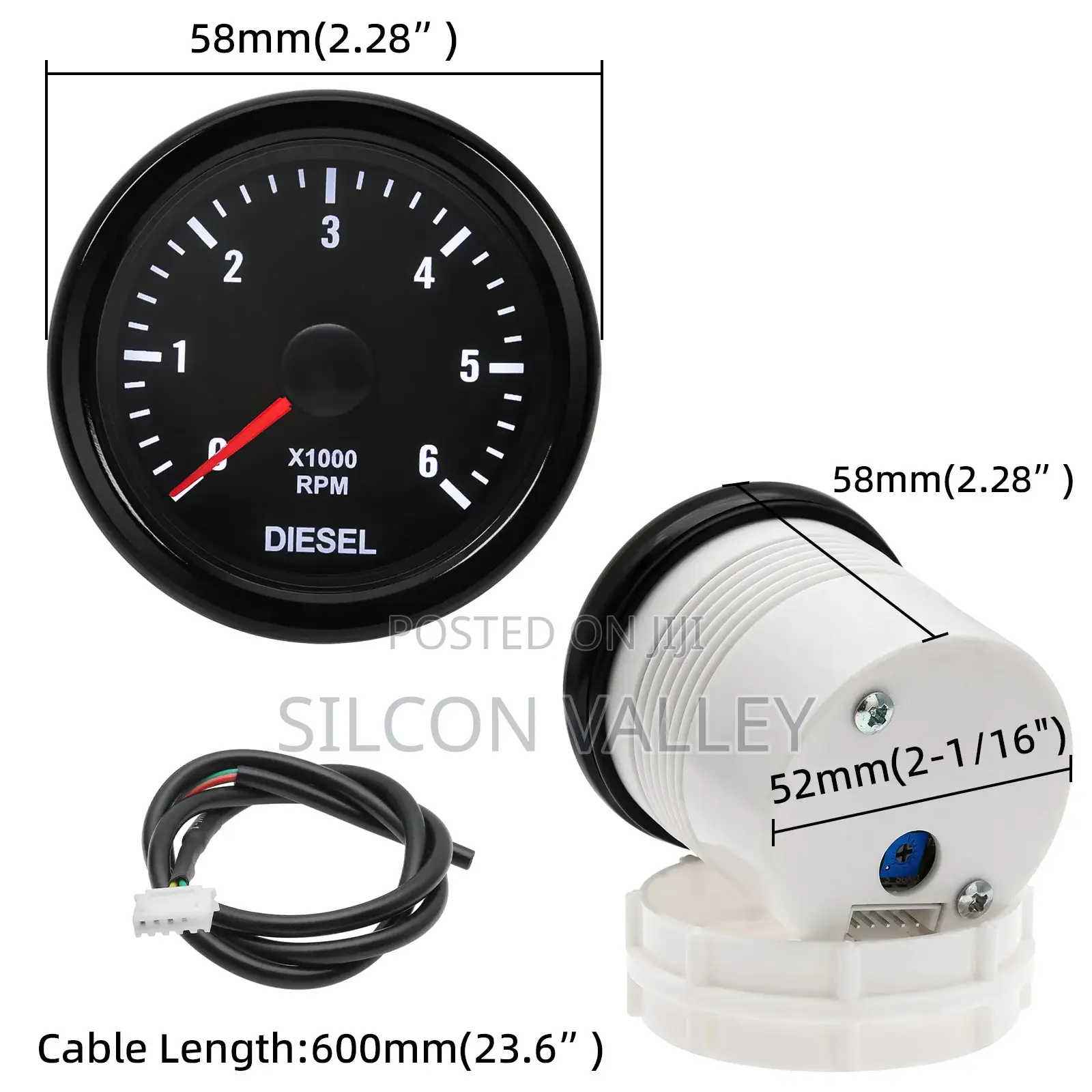RPM Tachometer Gauge for 1-20 Cylinder Diesel Motor Engine