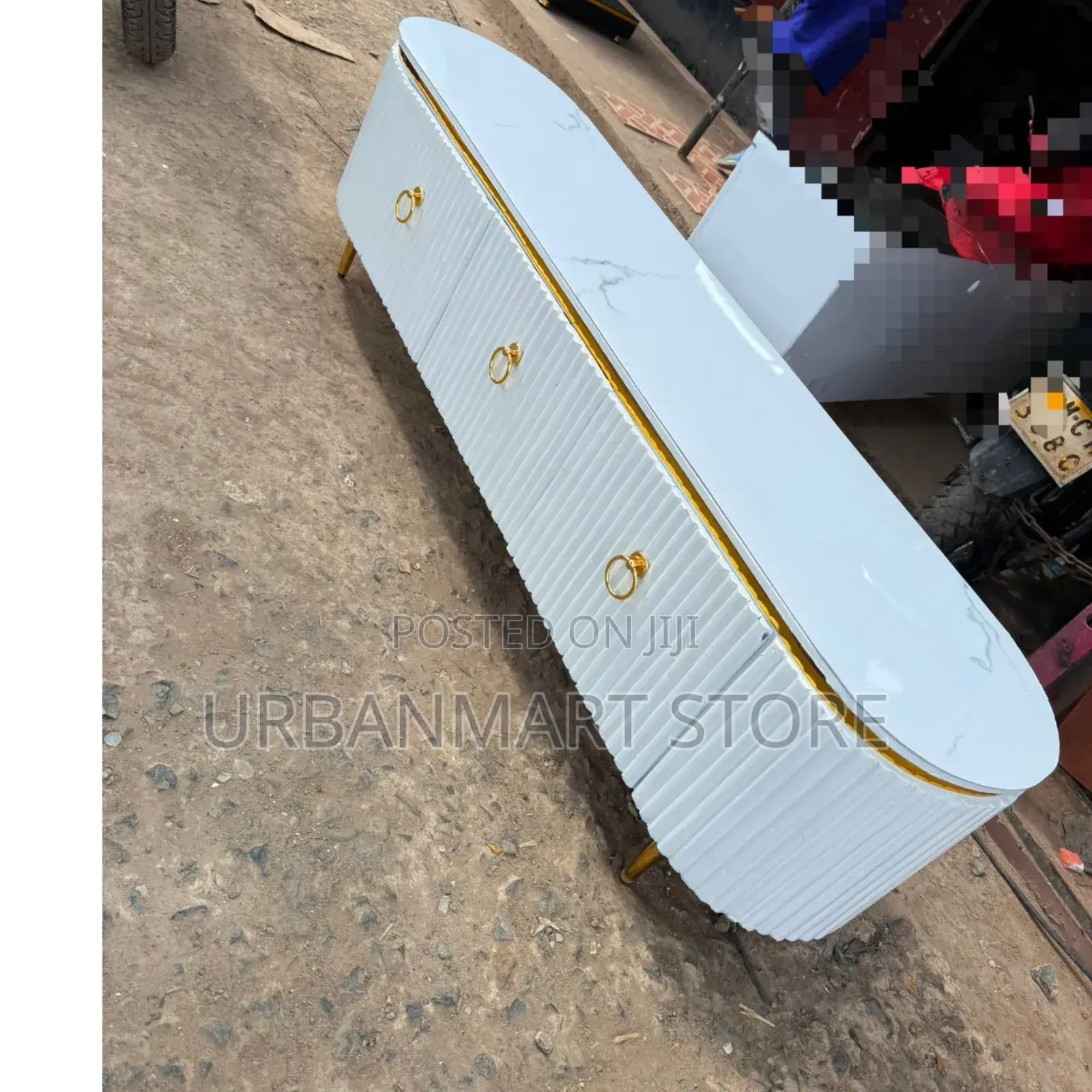 6 Ft Executive Tv Stand With Marble Sheet Top