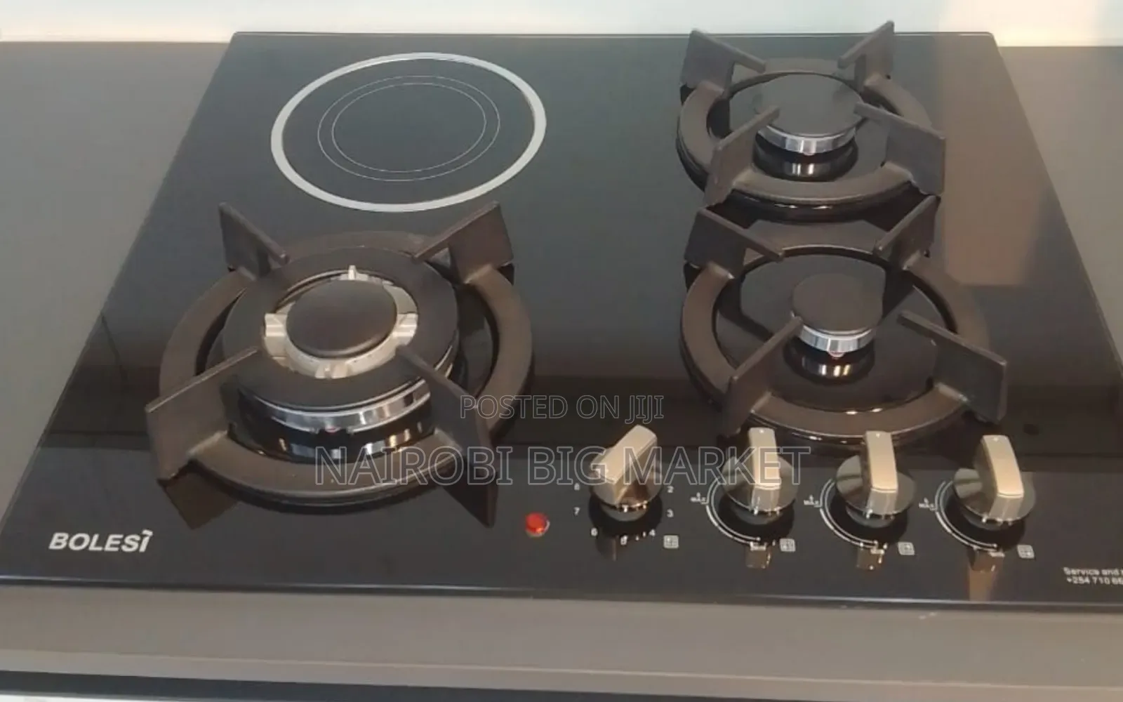 Bolesi Hob 3 Gas Burners +1 Infrared Electric With Gas Sensor