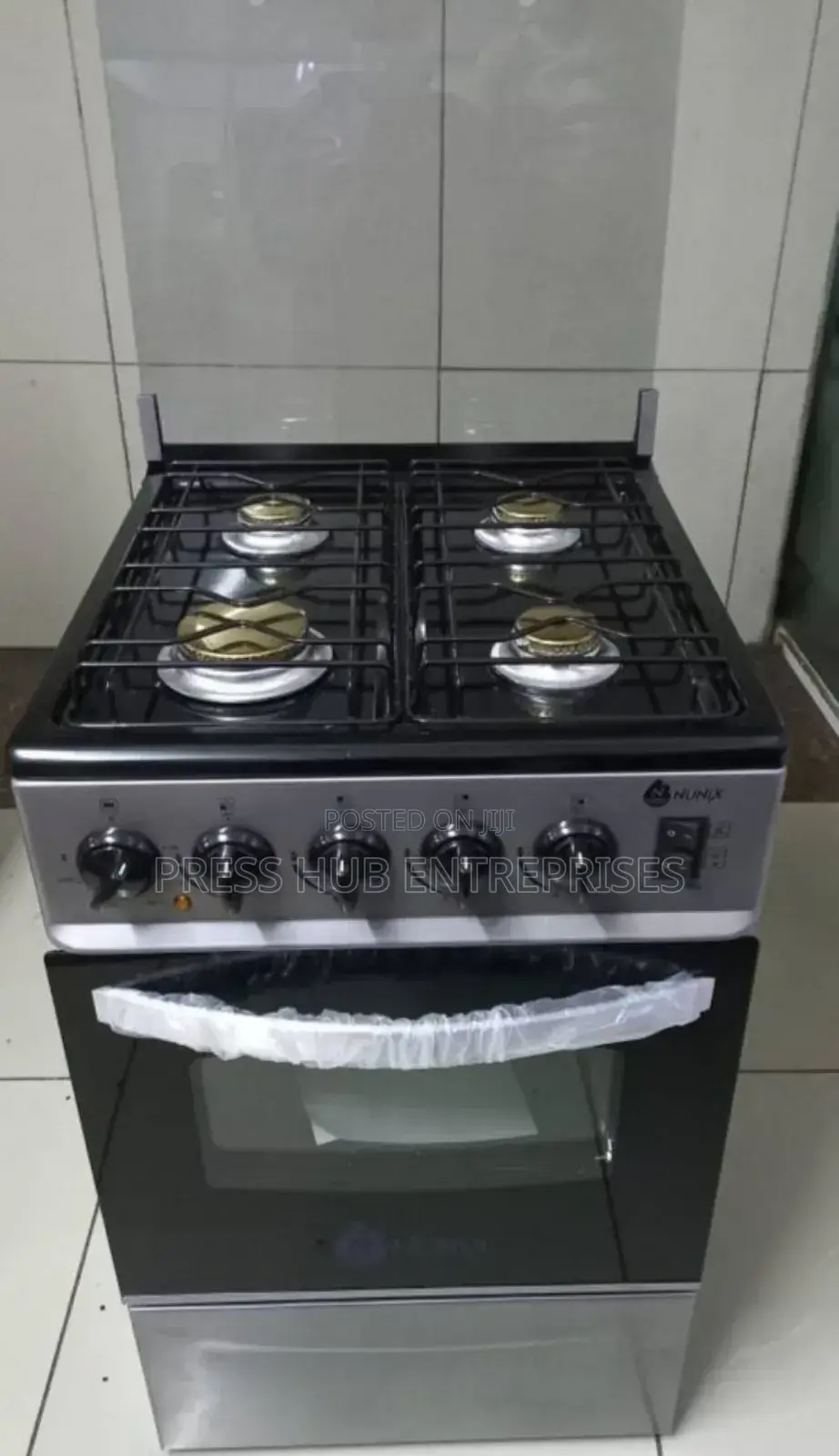 Nunix Freestanding Cooker With 4 Gas Burners" 