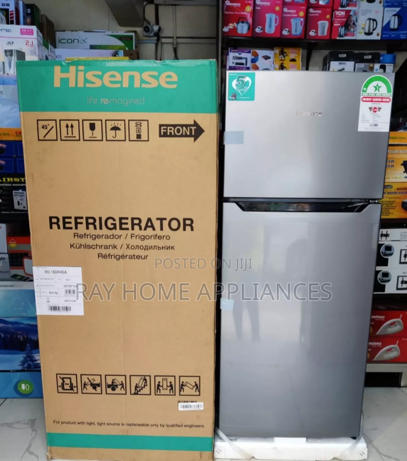 Silver Double Door 121litres Hisense Refrigerator