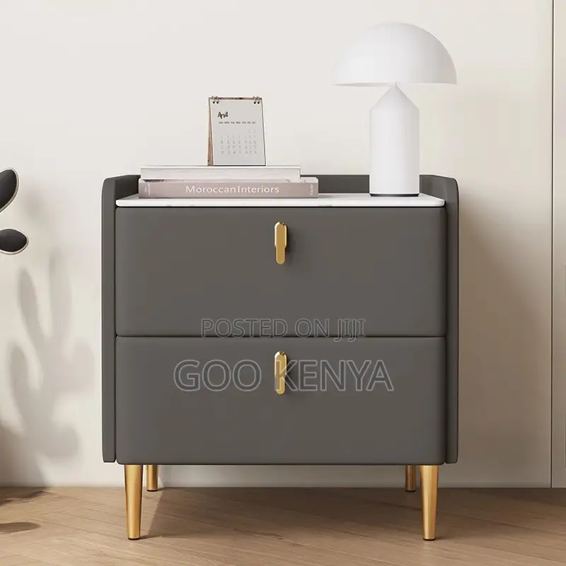 Home Cabinet; Classic Wood Bedside Cabinet With Two Functional Drawers