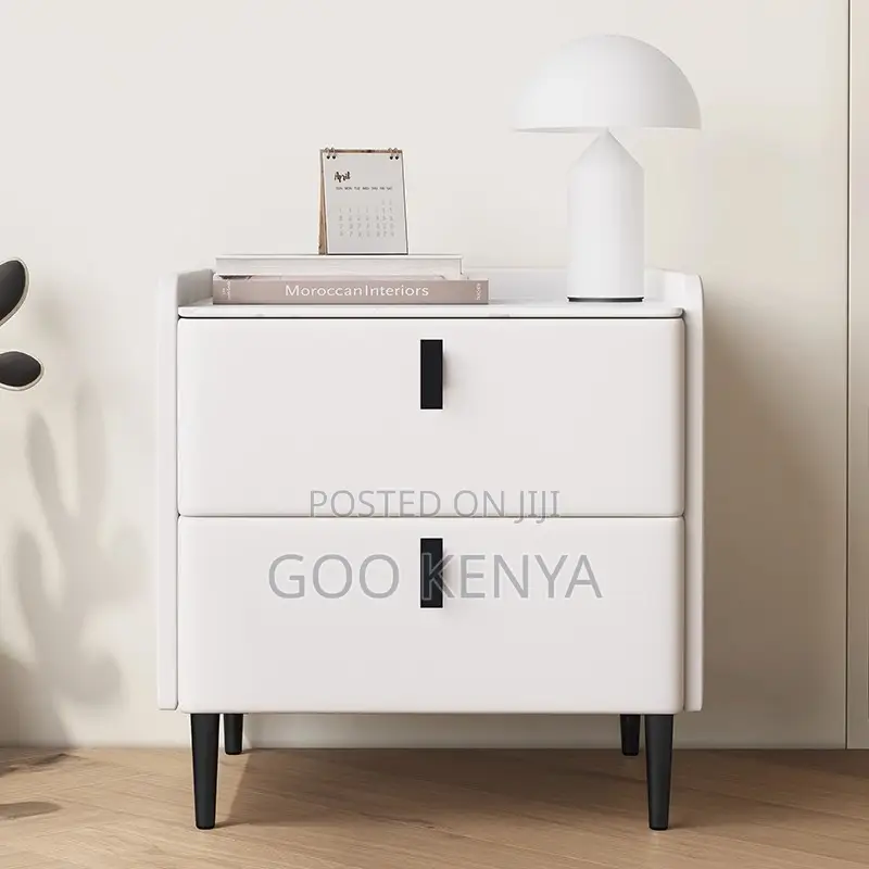 Home Cabinet; Classic Wood Bedside Cabinet With Two Functional Drawers