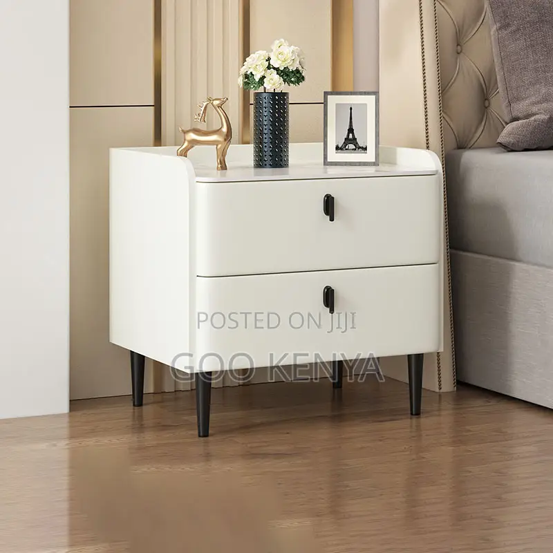 Home Cabinet; Classic Wood Bedside Cabinet With Two Functional Drawers