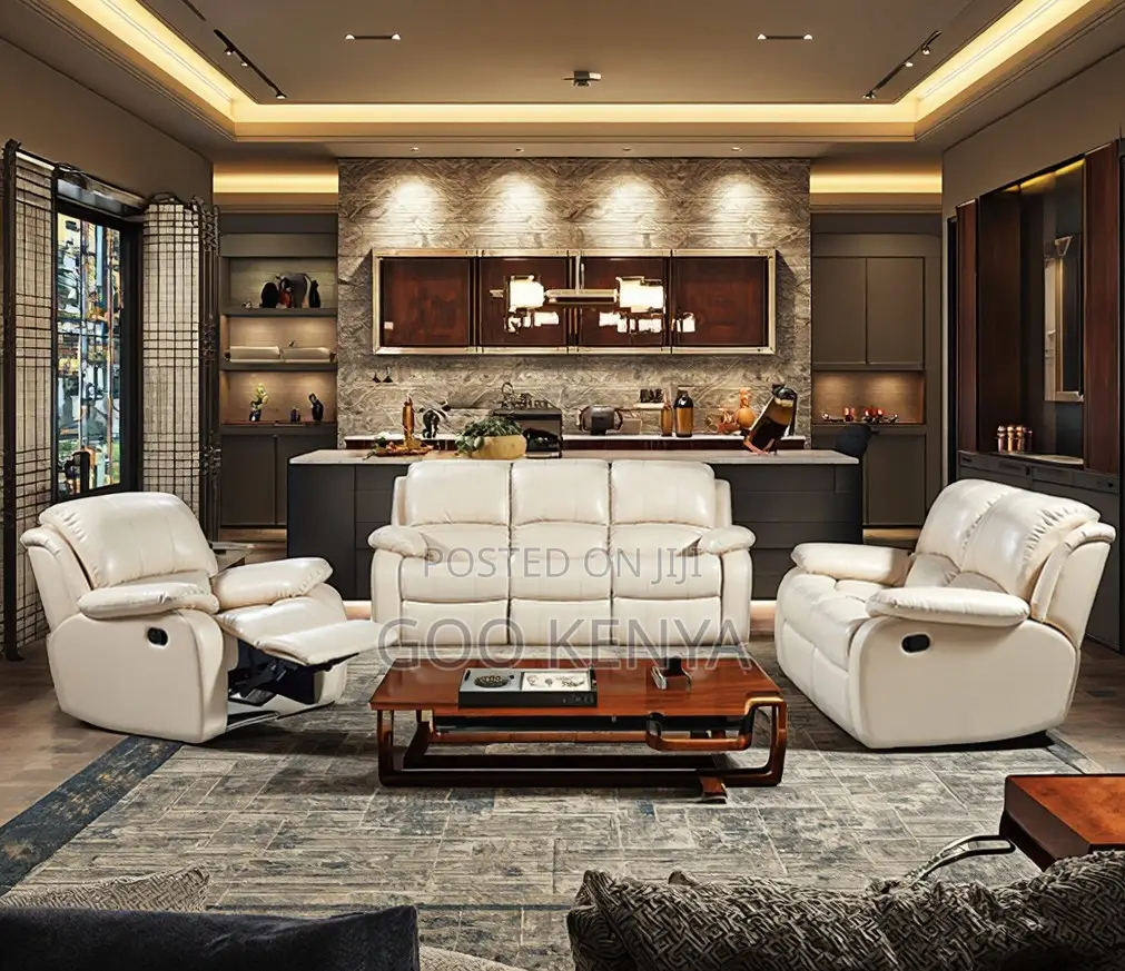 Home Sofa;Elegant 5-seat Reclining Leather Sofa For Home Entertainment