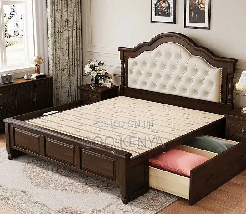 Home Bed; Solid Wood King Size Bed Frame For Master Bedrooms