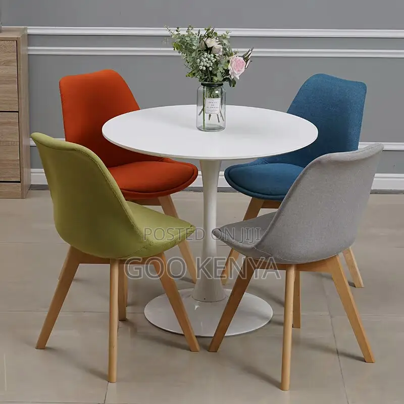 Home Chair; Plastic Dining Chair With Ergonomic Leather Padded Seating