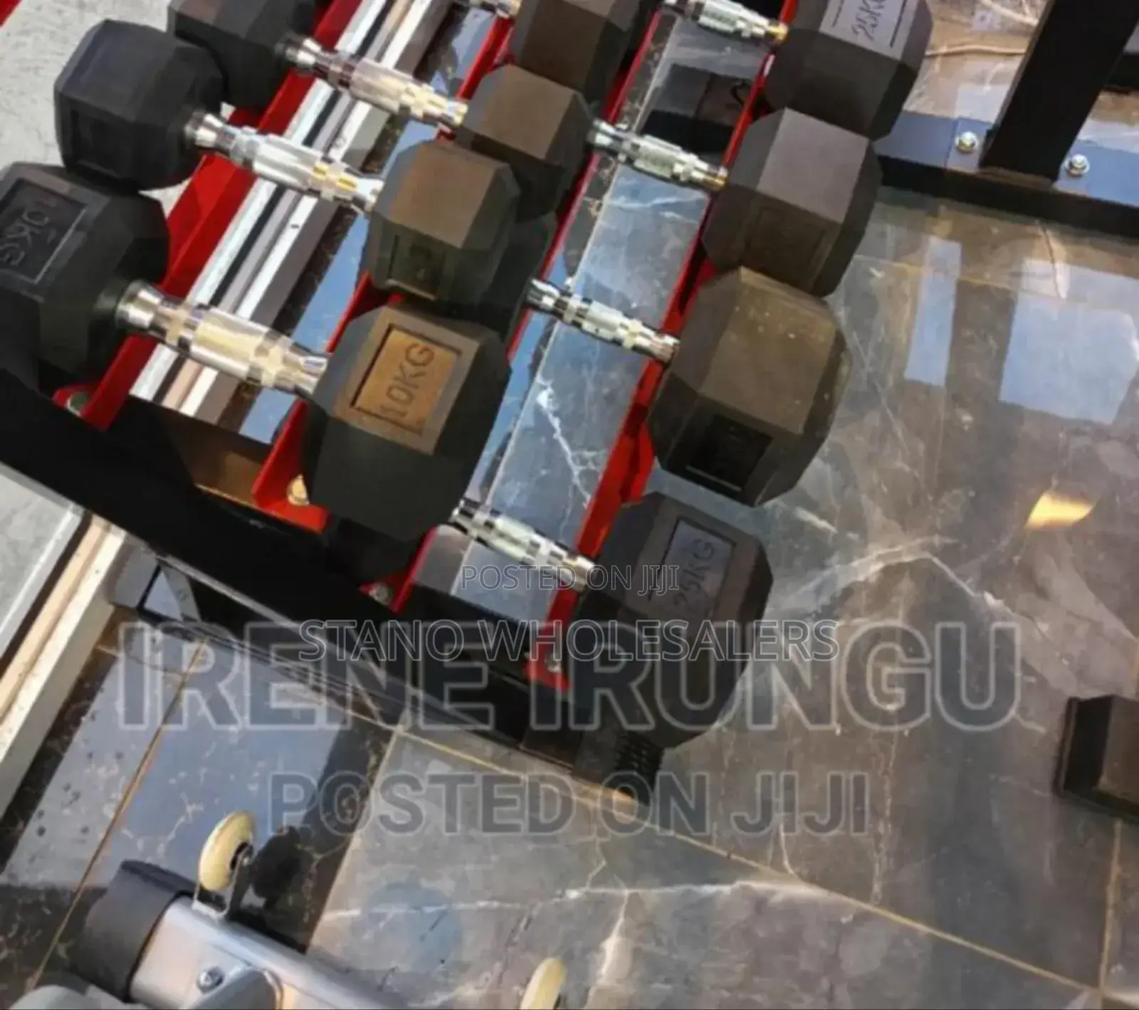 Restocked 25kgs Hexagonal Dumbells. Stocked