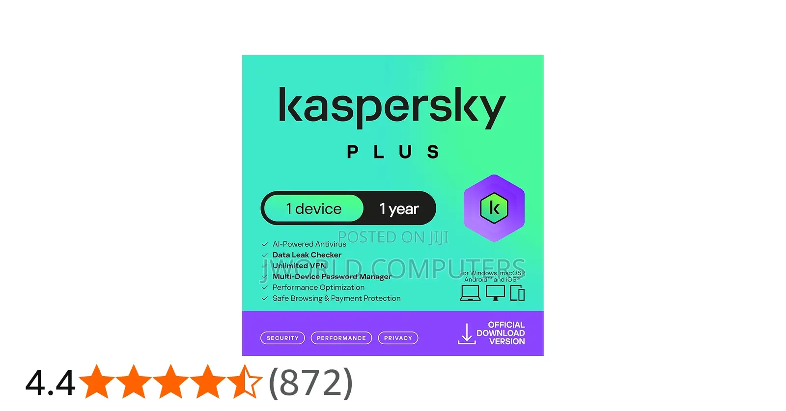 Kaspersky Plus (Internet Security) 1user