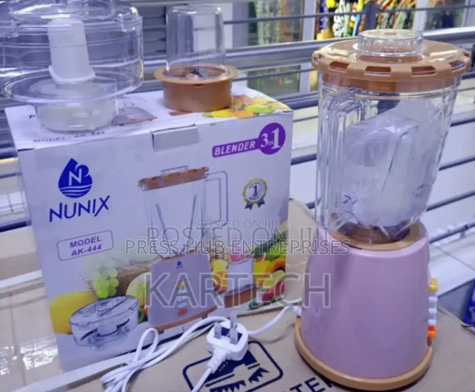 Nunix Ak-444 3-in-1 Blender, Grinder, and Chopper" 