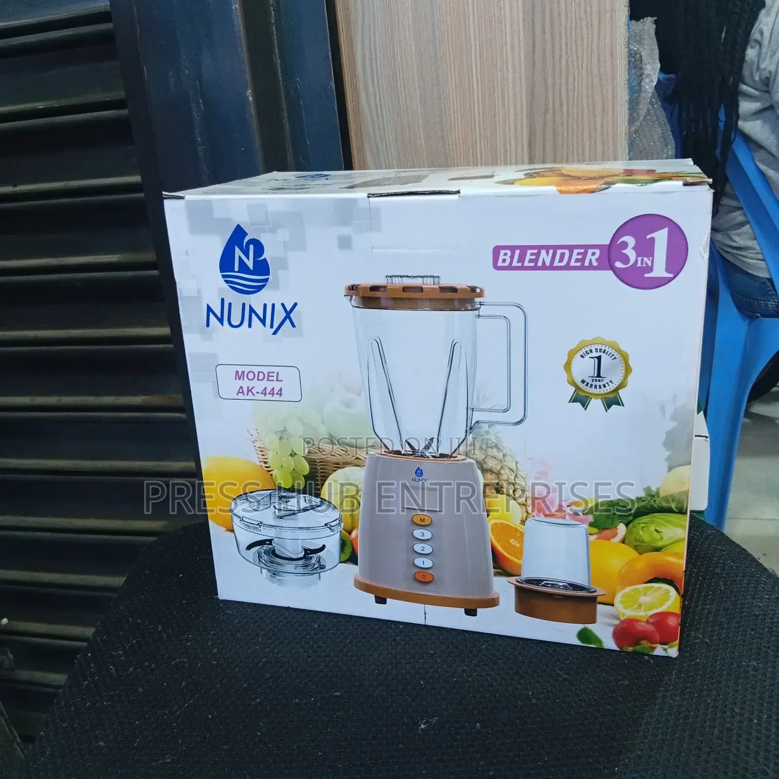 Nunix Ak-444 3-in-1 Blender, Grinder, and Chopper.: 
