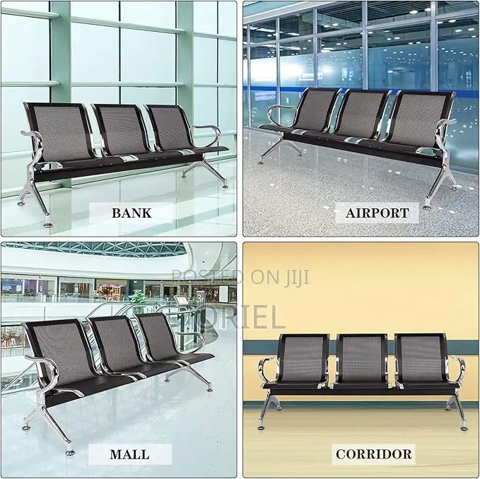 Office Waiting Reception Bench : 3-Link Metallic Any Office Bench