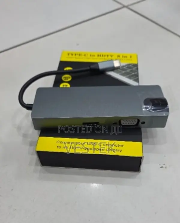 8 in 1 Type C Usb Hub Hdmi Vga Lan Usb3.0 Vga+Hdtv Type-C Adapter Sd