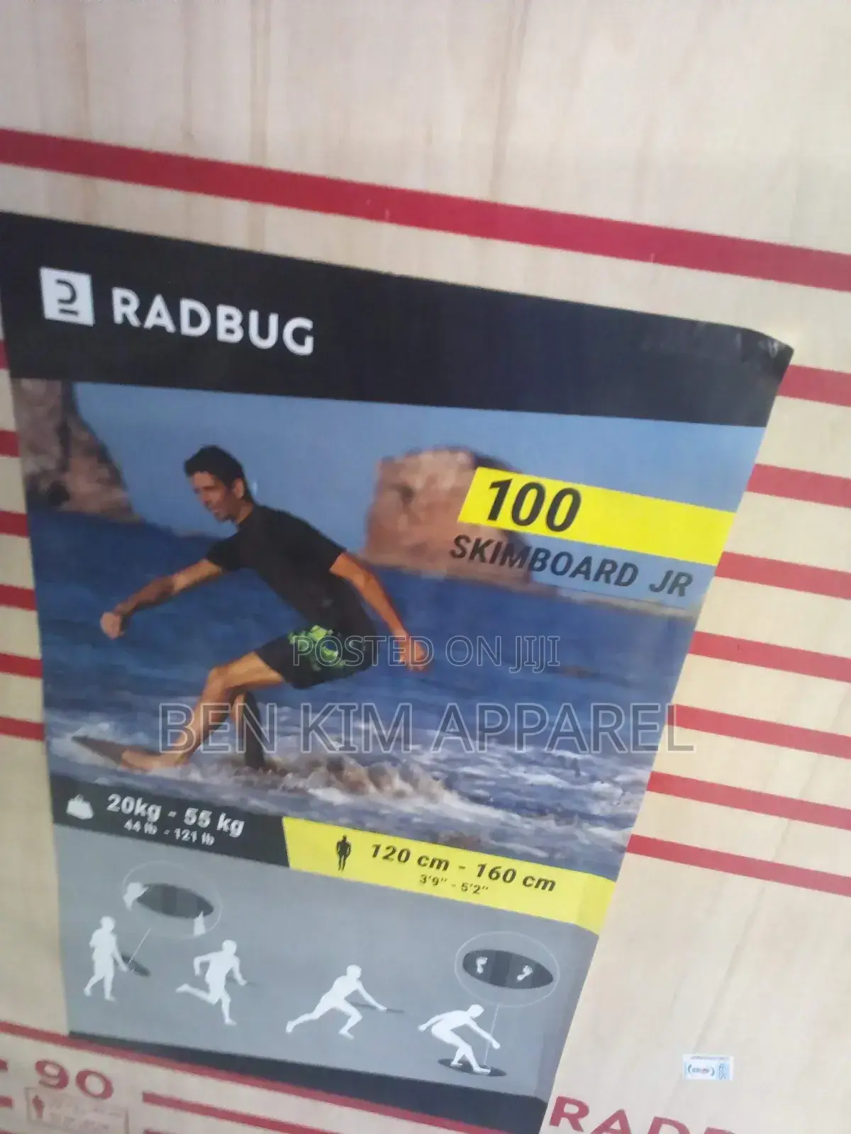 2kgs Kids Surf Wooden Board 90cms by 50cms for Users 20kgs to 55kgs