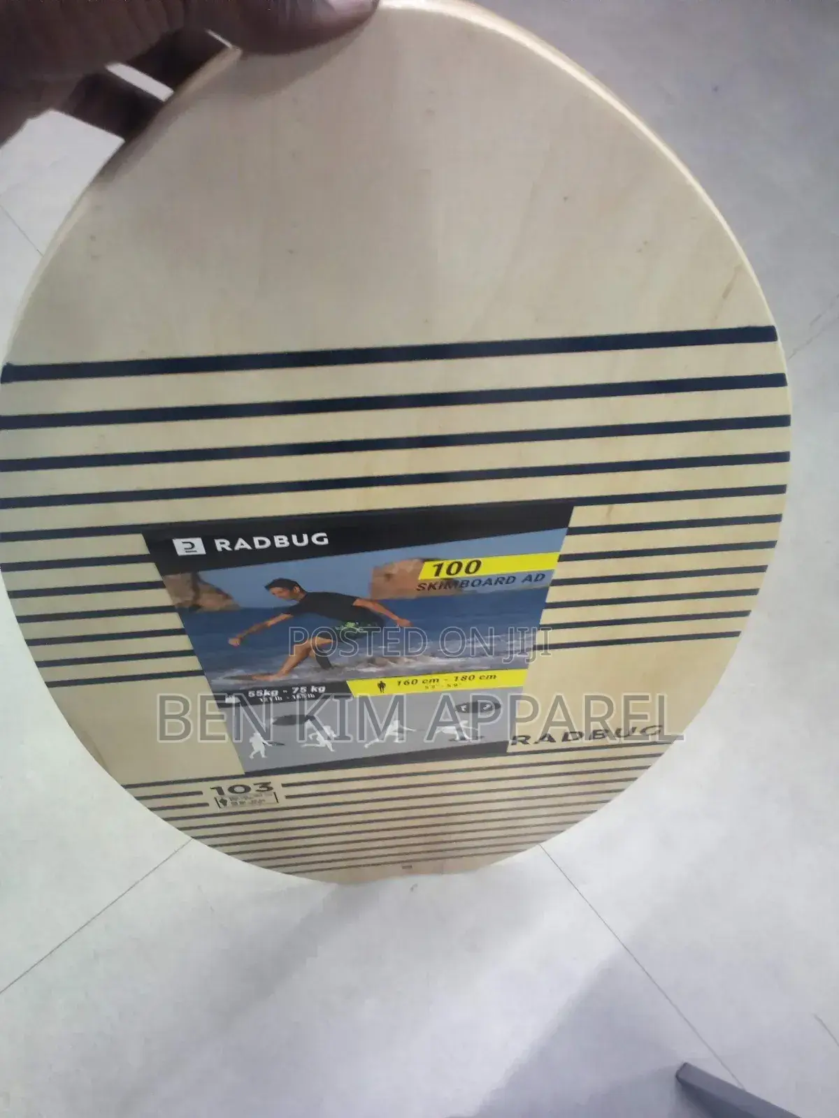 Water Gliding Varnished Wood Surf Board Teens and Adults 75kgs Max.