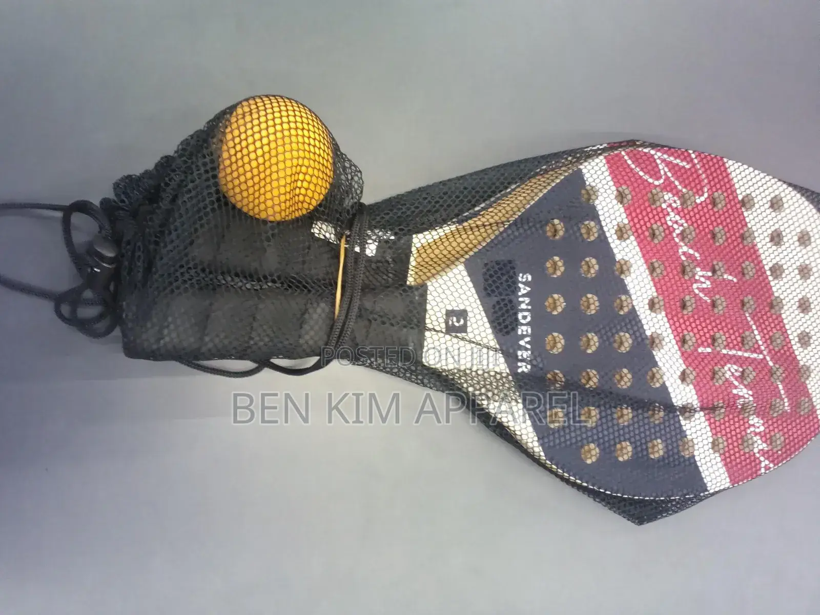 Sand and Beach Tennis Kit 2 Wooden Rackets and Rubber Ball With Bag
