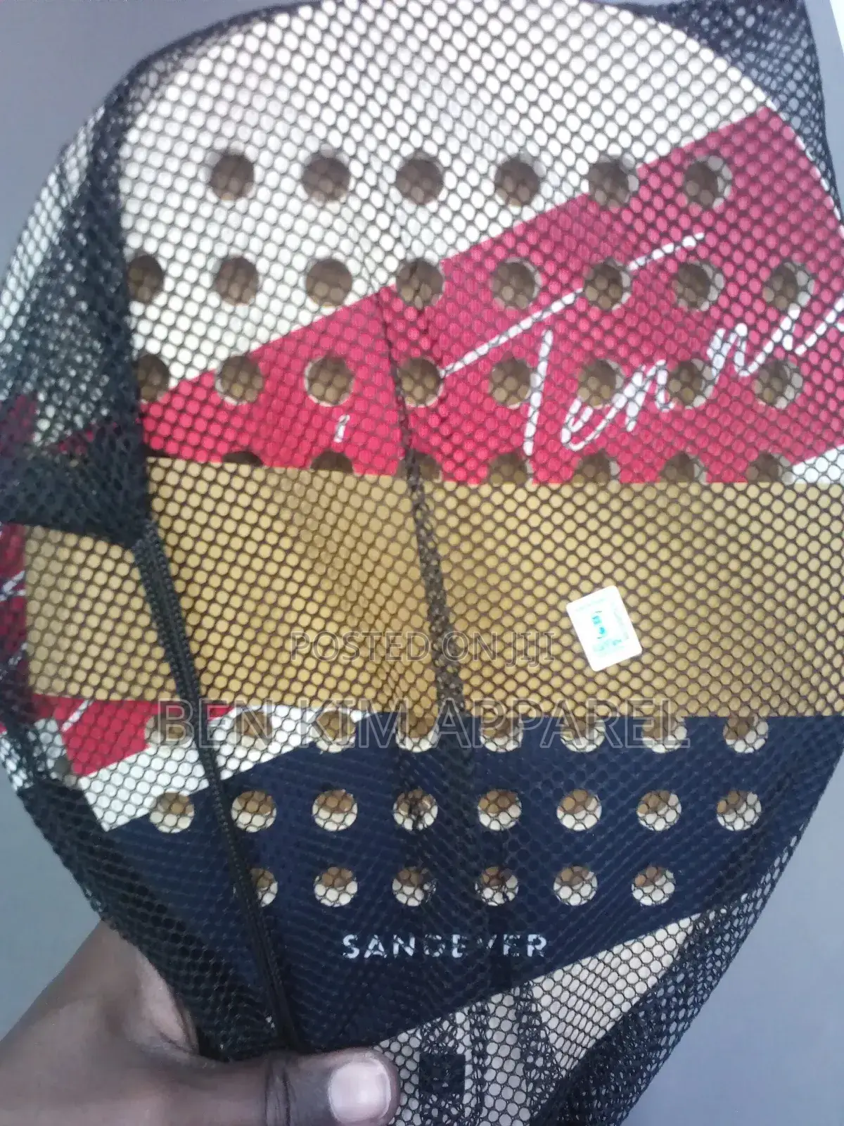Sand and Beach Tennis Kit 2 Wooden Rackets and Rubber Ball With Bag
