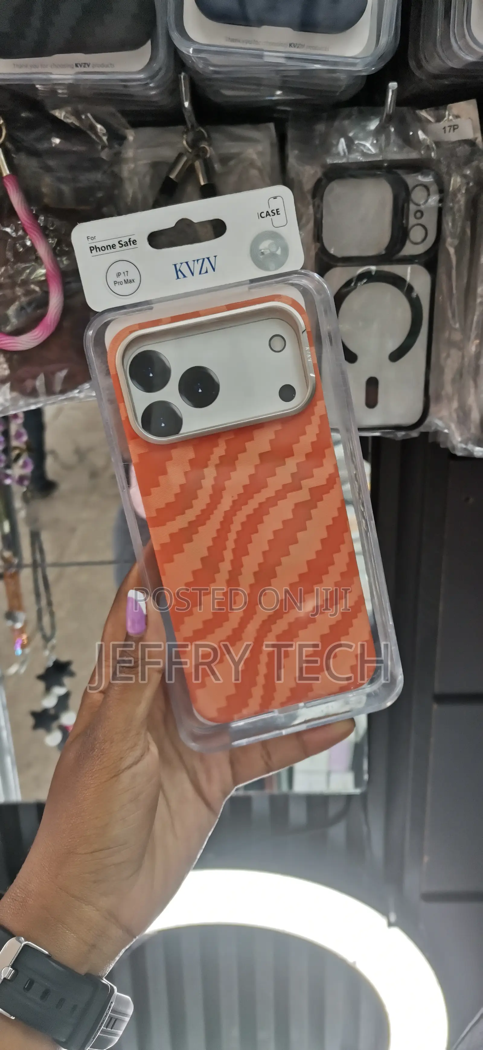Fugly iPhone 17 Pro Max Aramid Carbon Fiber Texture Thin Cover -Orange
