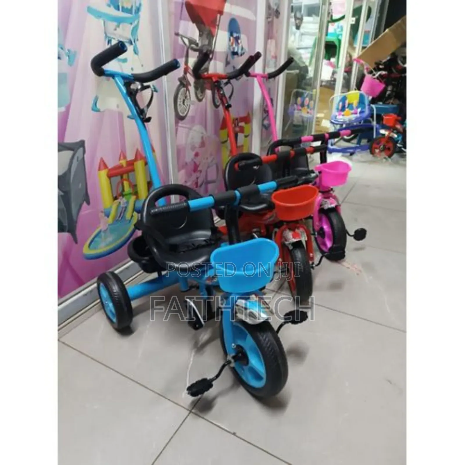 Tricycle With Push Handle