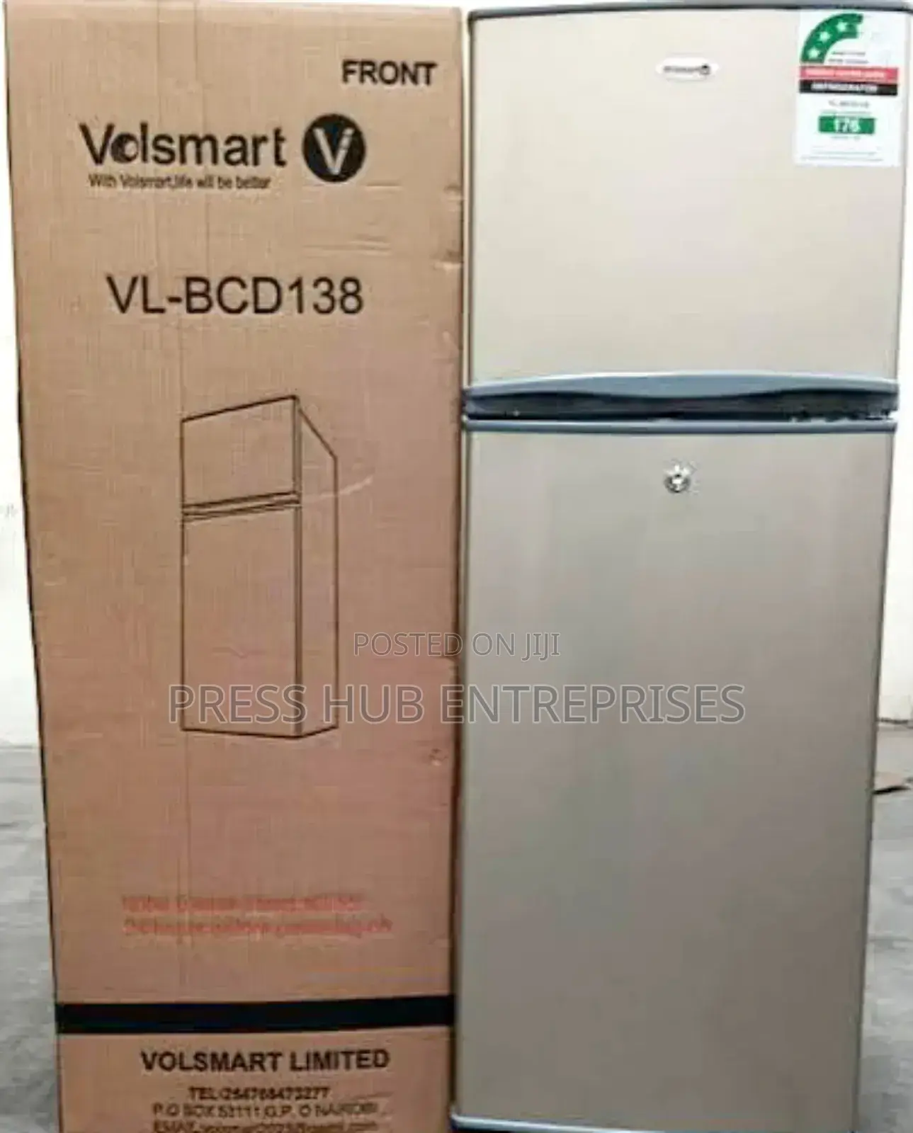 Volsmart 138l Double Door Refrigerator:
