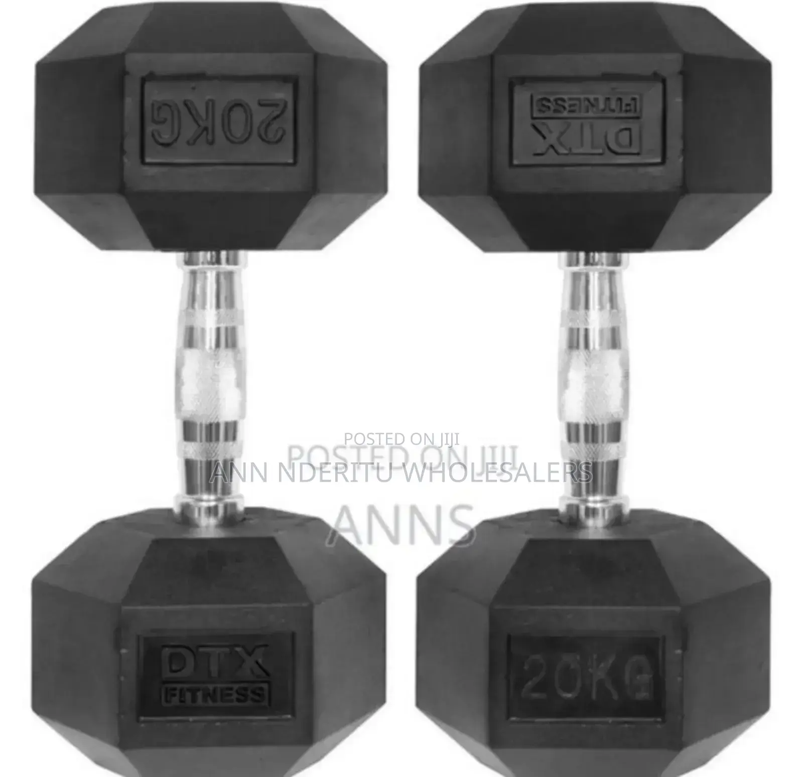 Black Rubber New 2pieces 20kgs 40kgs Hexagon Dumbells