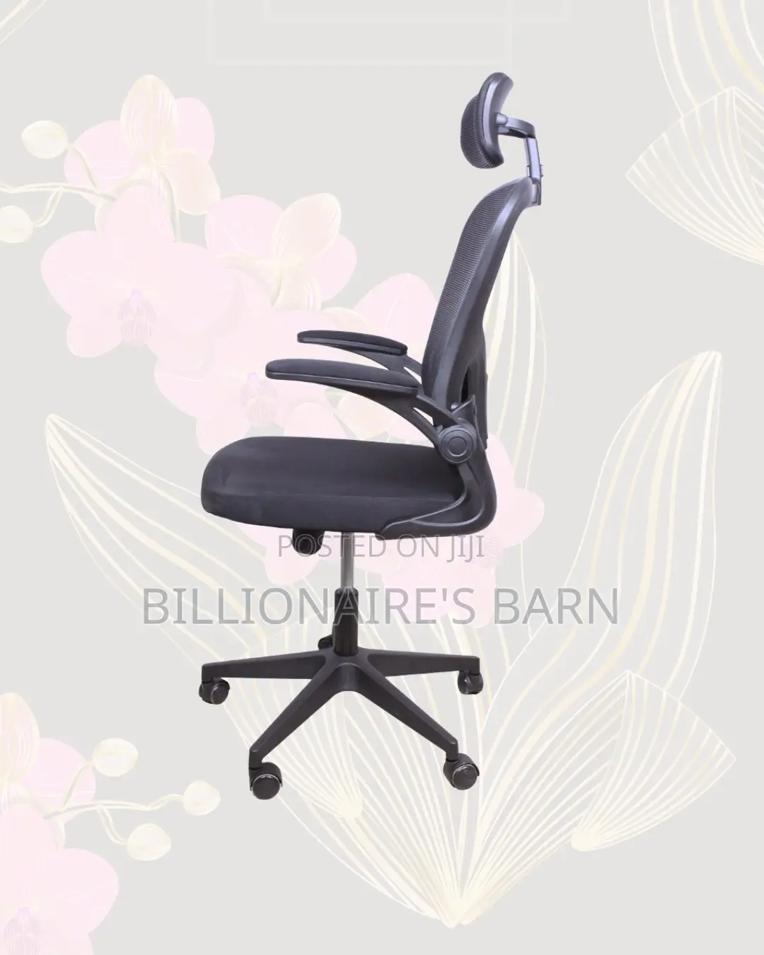 Grey Ergonomic Office Chair • Flip-Up Arms Convenience