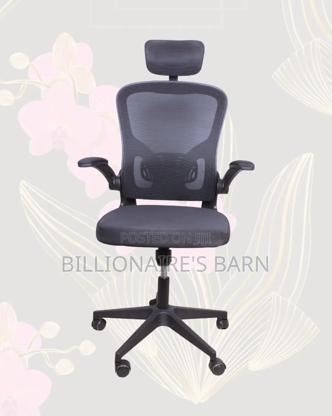 Grey Ergonomic Office Chair • Flip-Up Arms Convenience