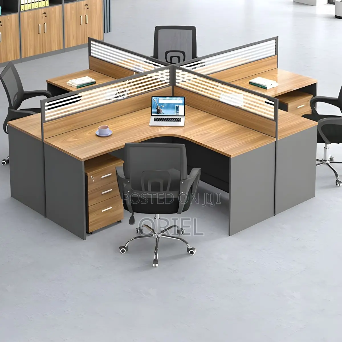 Office Workstations; Open-Plan 4-Person Collaborative Desk