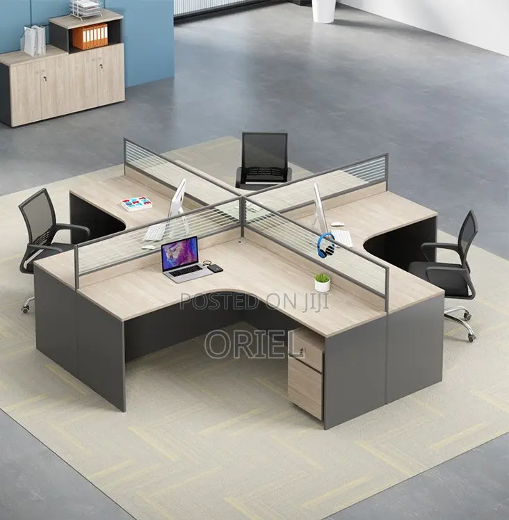 Office Workstations; Open-Plan 4-Person Collaborative Desk