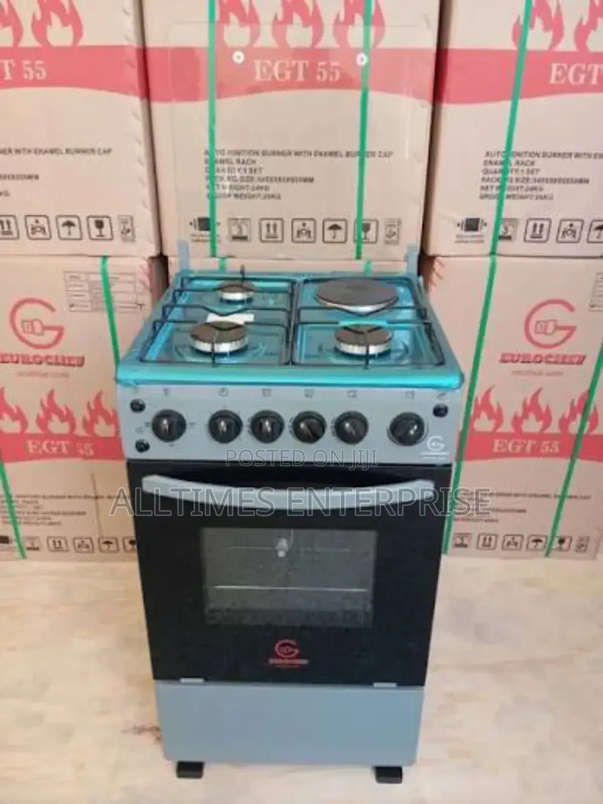 Eurochef 50*55cm 3g+1e Standing Cooker With Electric Oven