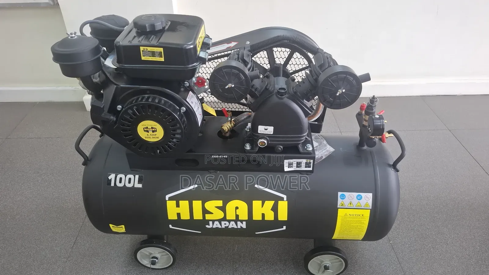 Hisaki Japan 100l Diesel-Driven Air Compressor
