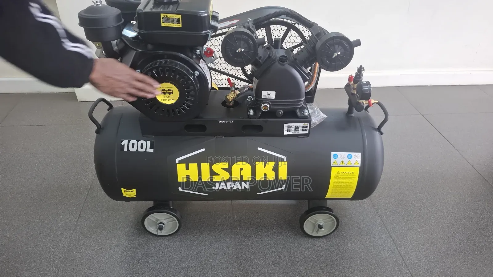 Hisaki Japan 100l Diesel-Driven Air Compressor