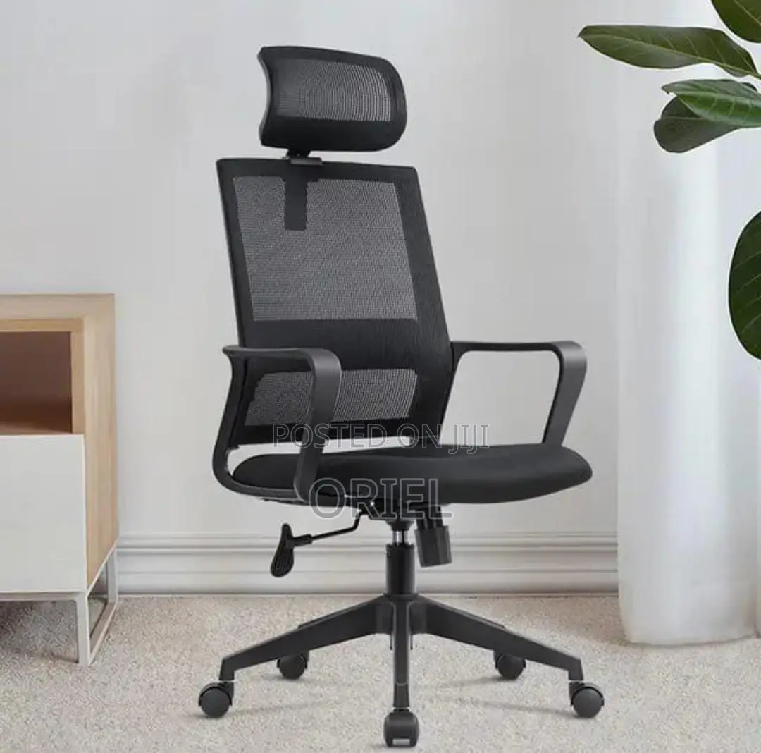 Office Chair : Fabric Ergonomic Office Chair With Adjustable Headrest
