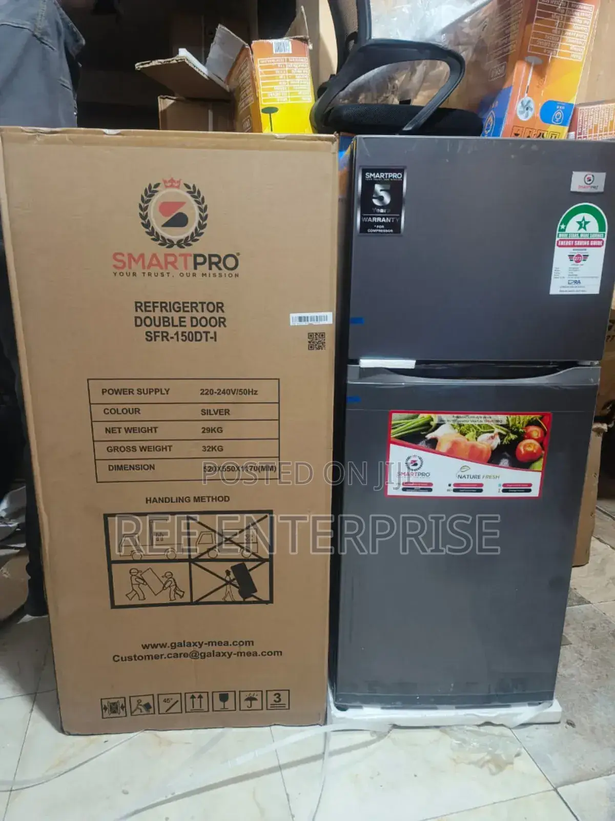 *Smart Pro Sfr-150-dt-i Double Door Refrigerator, 121l - Silve
