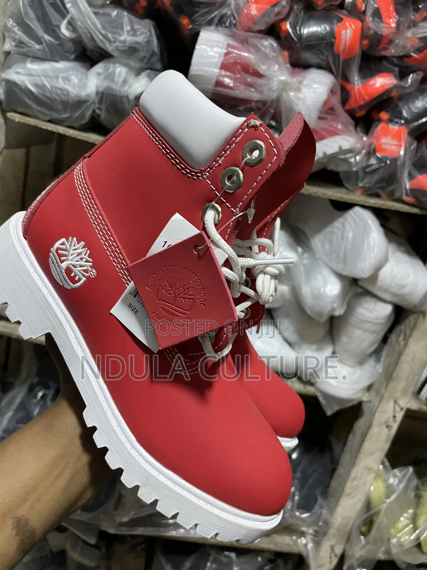 Timberland Boots White , Blue, Red