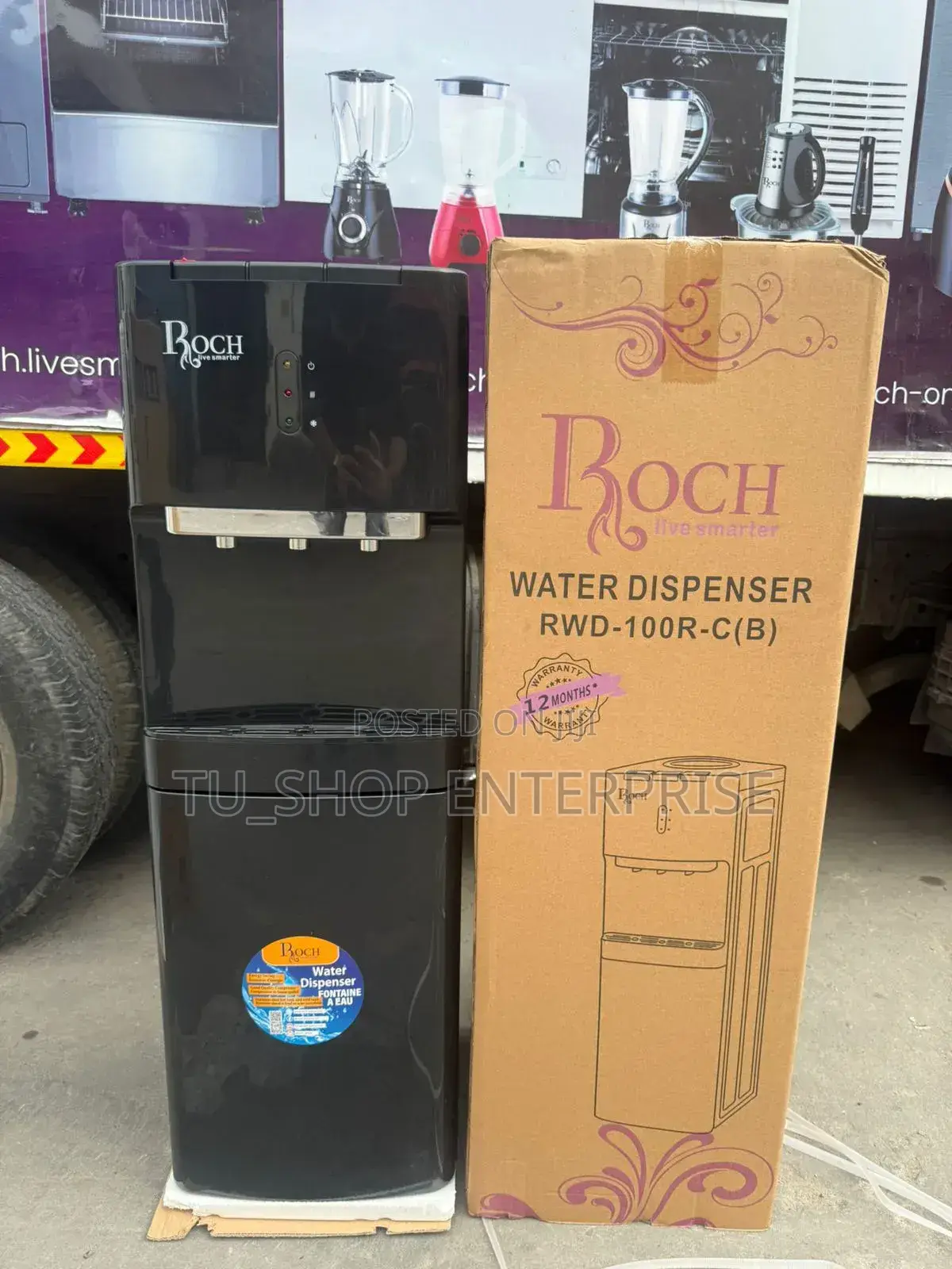 Roch 3 Taps Water Dispenser With Compressor – Hot, Cold Normal Water